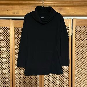 Women’s Calvin Klein Performance Cowl Neck Top in BLACK.  1X.    (542)